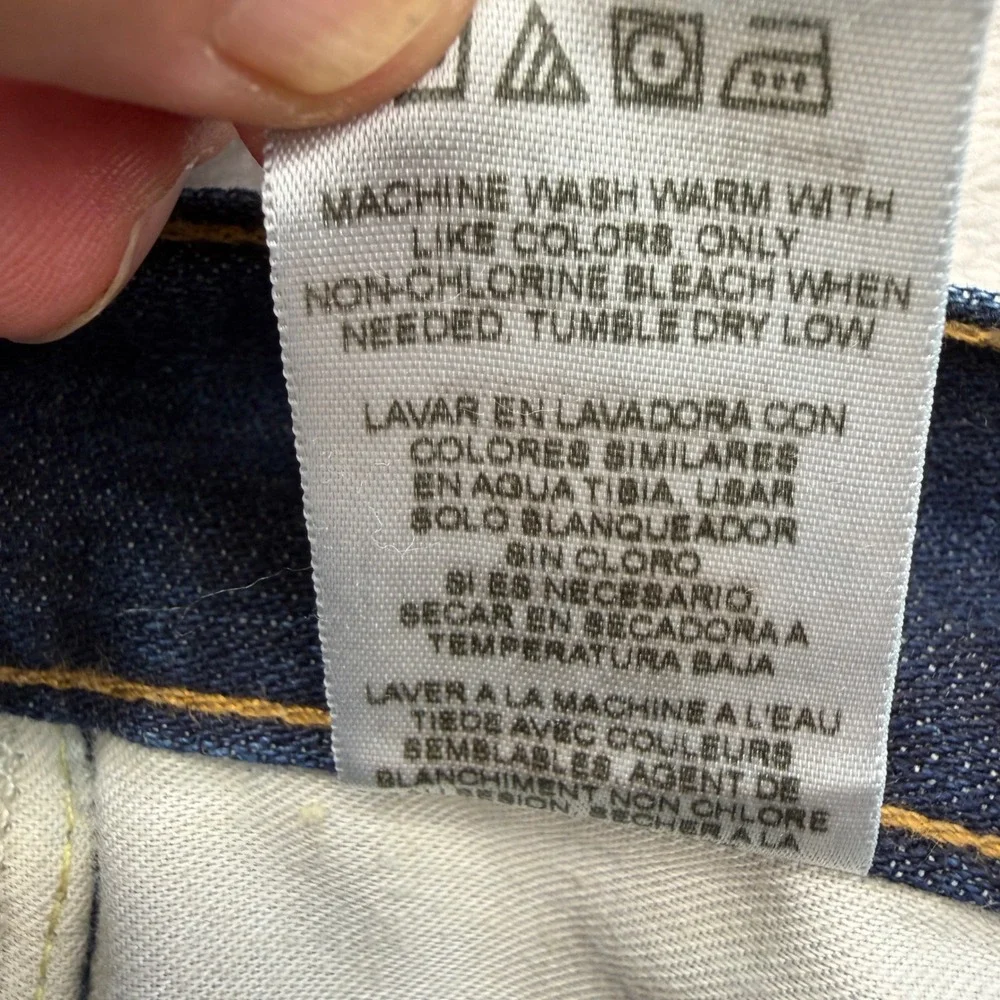 Wrangler 47 Jeans Mens 28x34 Blue Straight Leg Button Fly Made in USA Denim